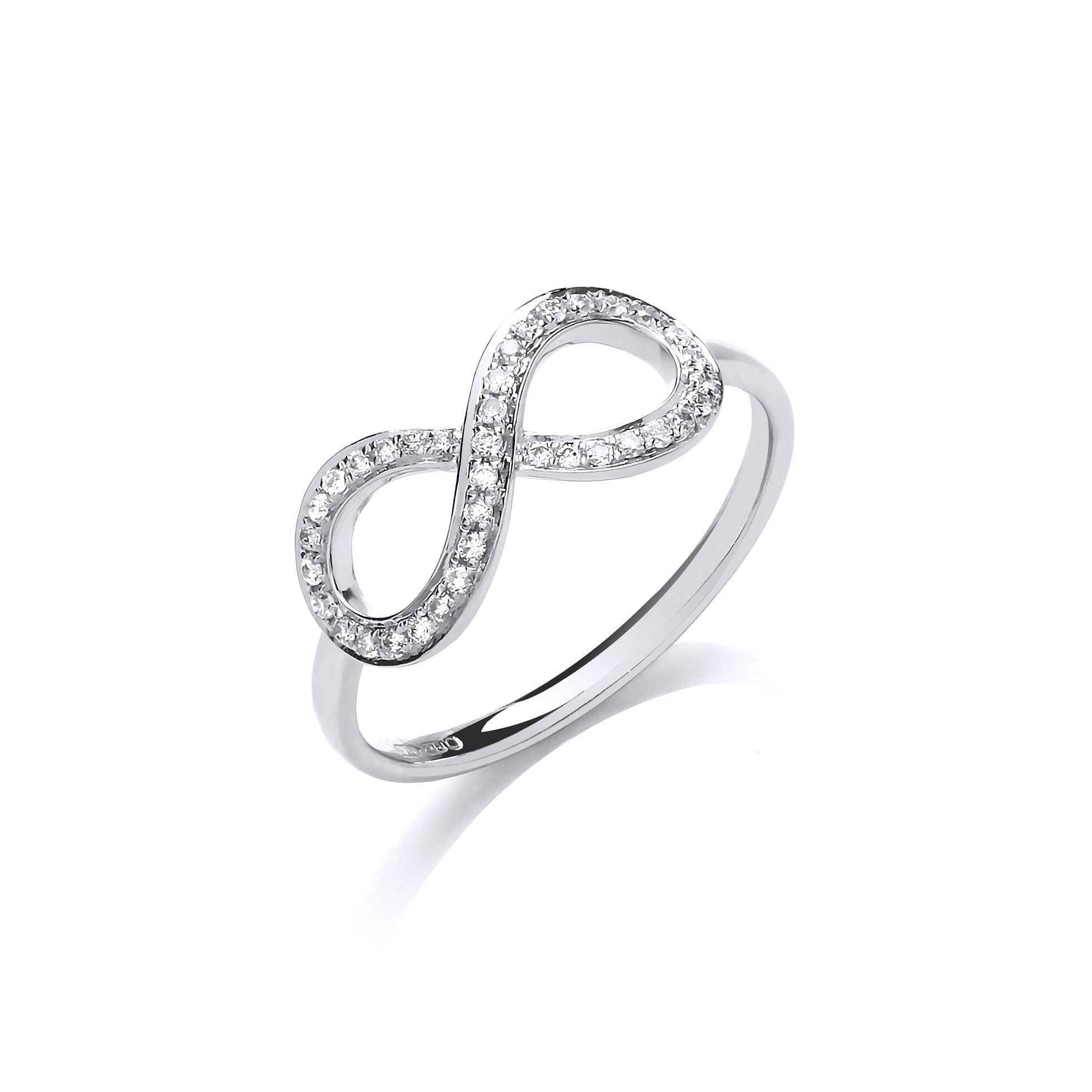 10k White Gold Infinity Ring - Polished Eternal Symbol Ring For Promise, Wedding, Or Friendship, Size 6.75 - View #3